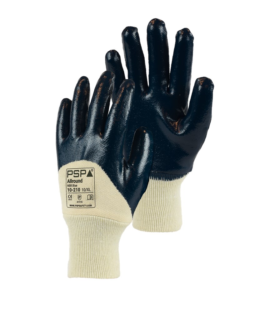 PSP - Allround NBR Handschoenen - Vloeistof & Olie Bescherming, EN 388 4111X - 10-210 - Blauw