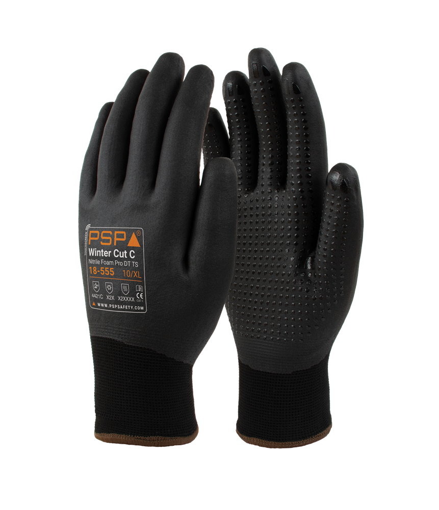 PSP - Winter Snijbestendige Handschoenen - Snijweerstand Niveau C, Touchscreen - 18-555 Winter Pro - Zwart