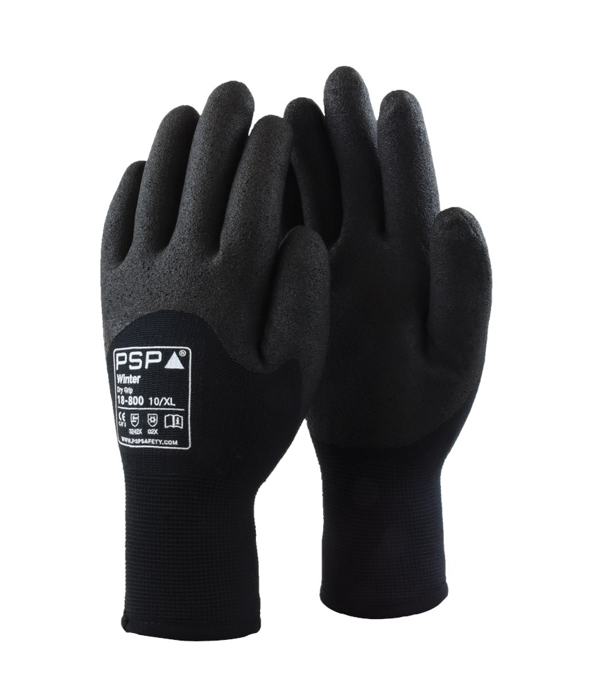 [2.01.18.800.08] PSP - Winter Droge Grip Handschoenen - EN388 3242X, EN511 02X - 18-800 - Zwart (8)