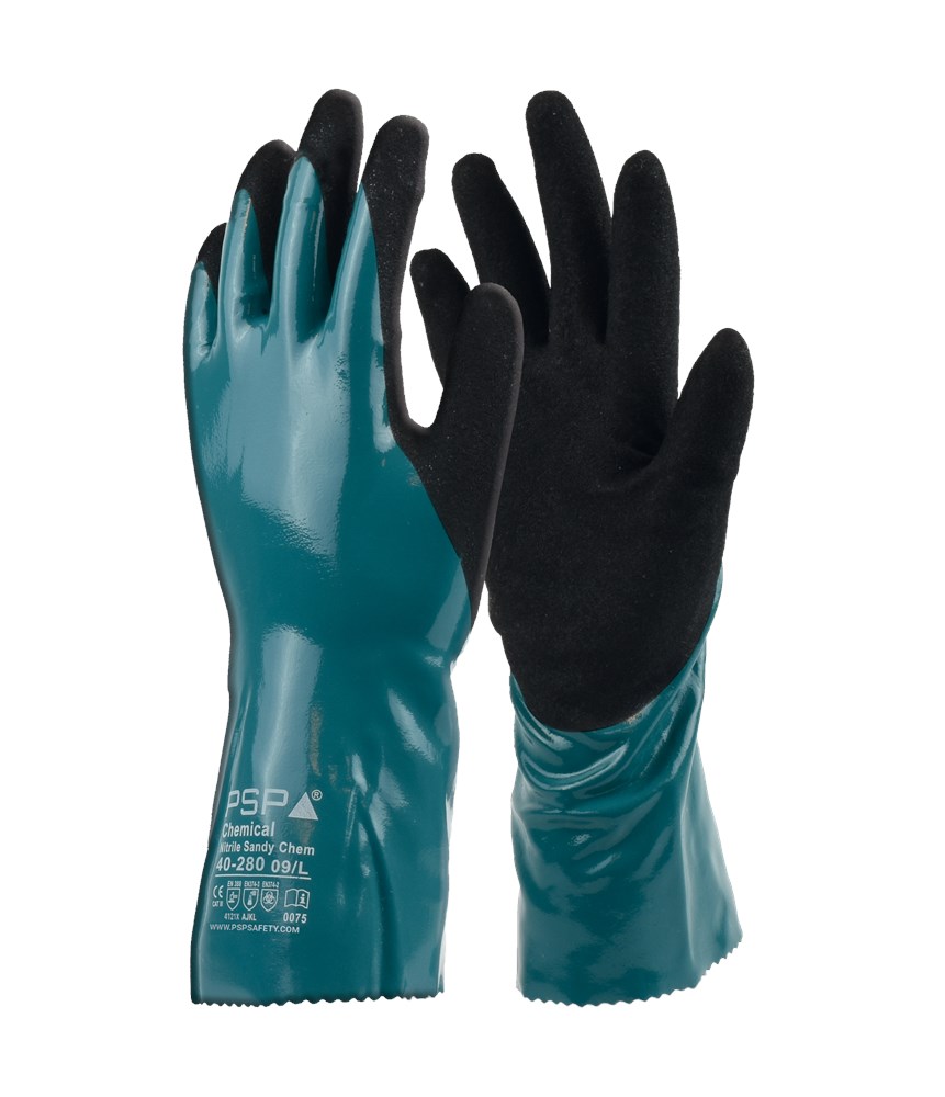 [2.04.40.280.09] PSP - Chemisch Bestendige Handschoenen - Zandige Grip - 40-280 - Groen (9)