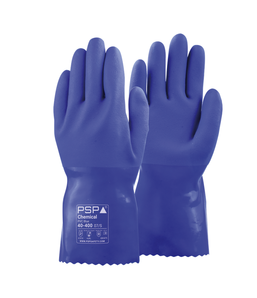 PSP - Chemisch Bestendige Handschoenen - Olie, Zuur, Alkali Bescherming - 40-400 - Blauw