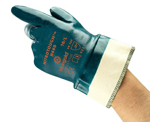 [2.25.00.660.08] Ansell - Heavy Duty Nitril Handschoenen - Olie- & Vetbestendig, Slijtvast - Nitrotough N660 - Blauw (8)