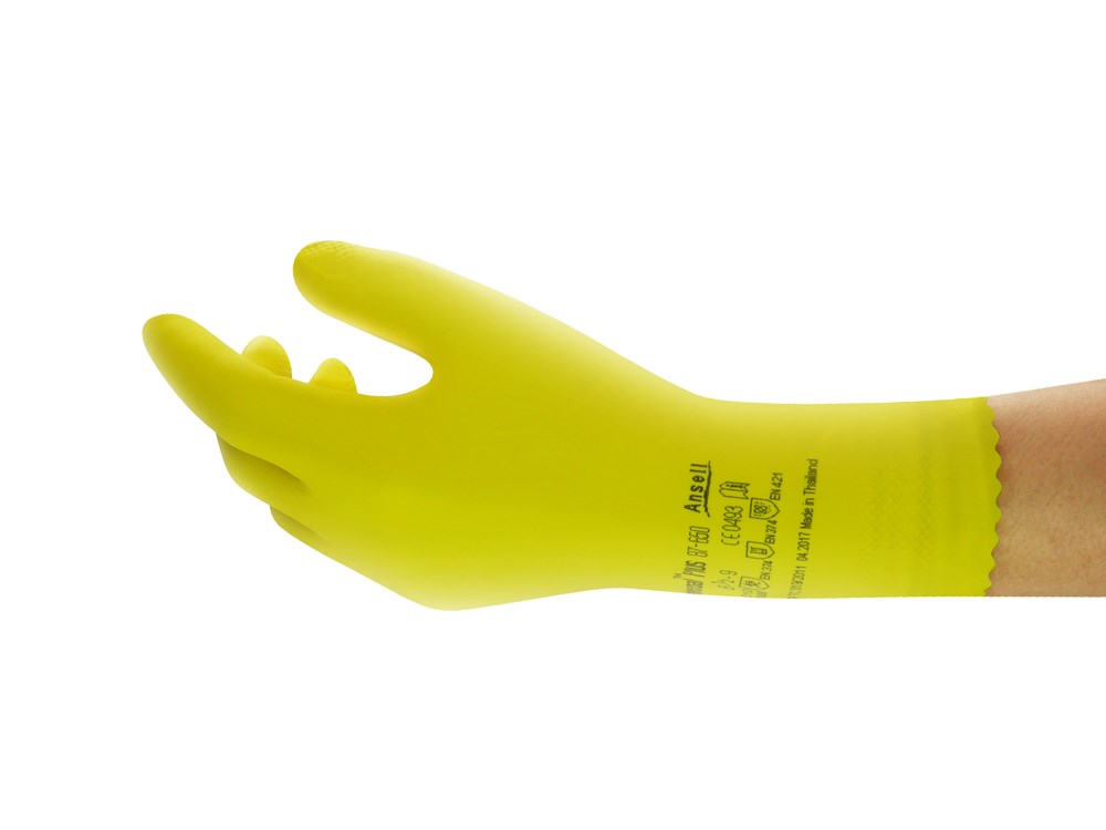 Ansell - Lichte Chemisch Bestendige Handschoenen - Natuurrubber, Gechloreerd - AlphaTec 87-650 - Geel