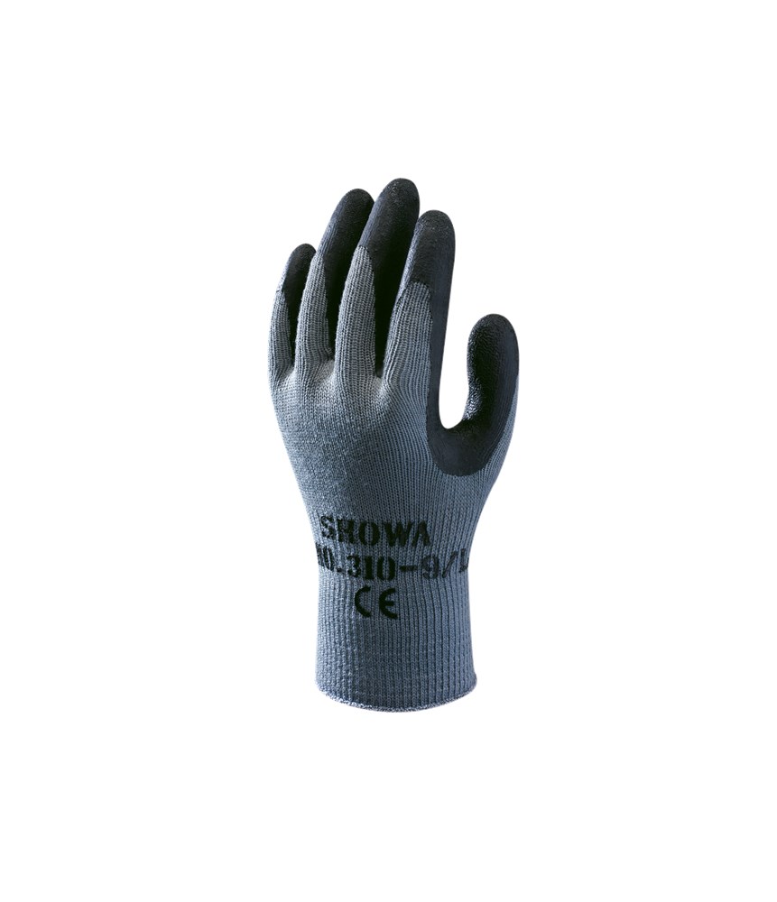 Showa - Algemene Handschoenen - EN 388 2142X, Latex Gecoat, Ruwe Grip - 310 - Zwart