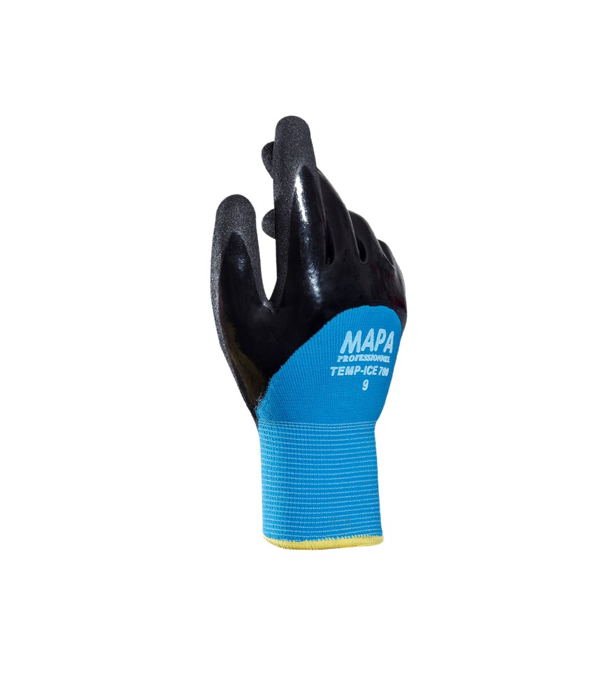 MAPA - Thermische Beschermende Handschoenen - Grip voor Koude & Natte Omstandigheden - Temp-Ice 700 - Zwart, Blauw