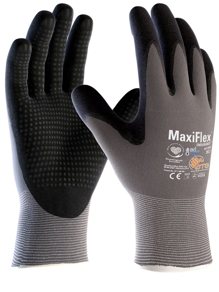 ATG - Industriële Werkhandschoenen - AD-APT Koeling, Duurzame Grip - MaxiFlex Endurance - Grijs/Zwart - 42-844