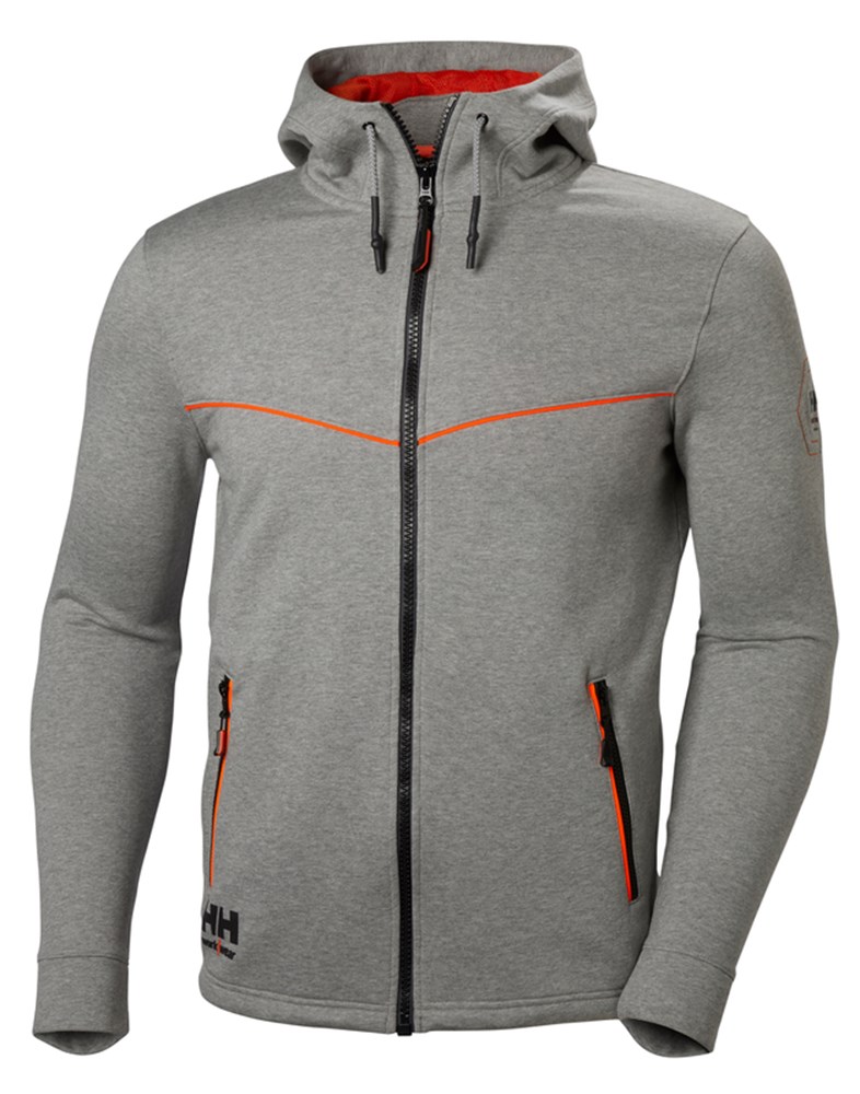 Helly Hansen - Comfortabele & Duurzame Hoodie - Chelsea Evolution Hood - Grijs Melange/Zwart - 79197