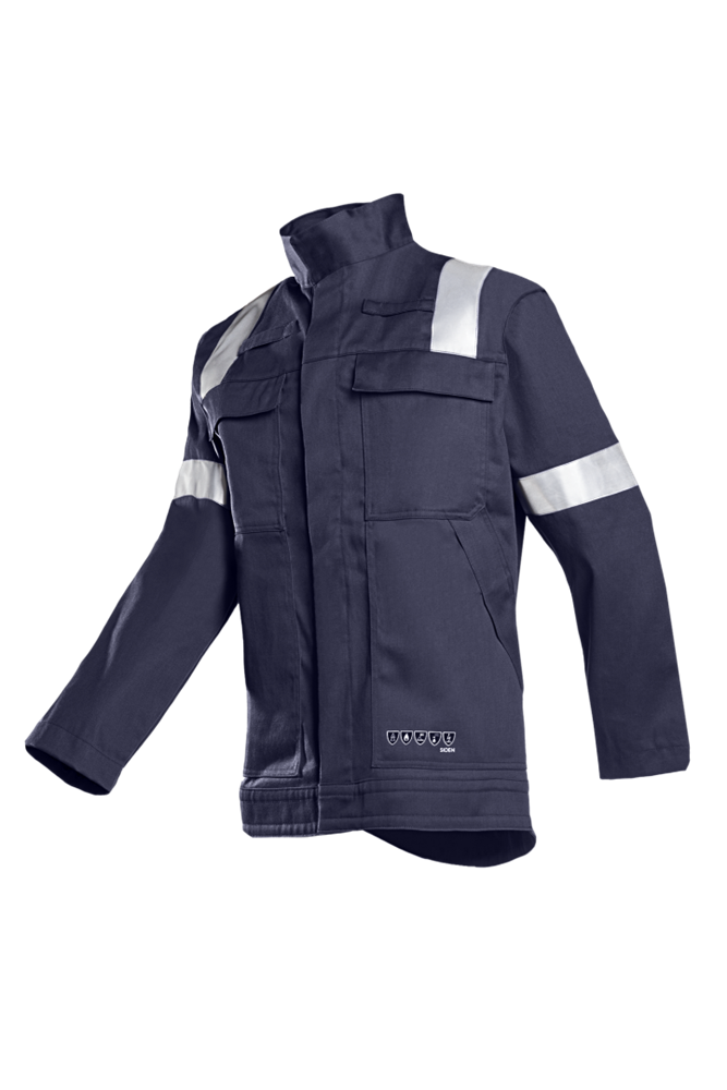 Sioen - Offshore Jas - ARC Bescherming, Vlamvertragend, Anti-Statisch, Hitte & Metaalspatten, Hoge Zichtbaarheid - Montero - Marineblauw - 009VA2PFA