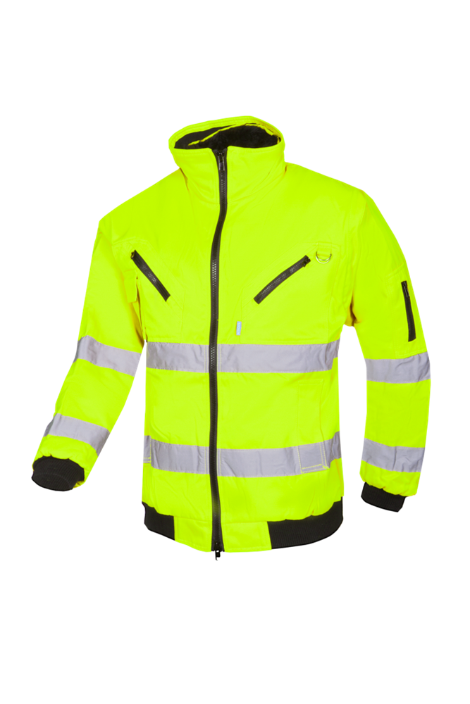 Sioen - Hi-Vis Winter Bomberjack - EN ISO 20471 Klasse 3 - Afneembare Mouwen - Sparrow 029A - Fluogeel - 029AA2PBE