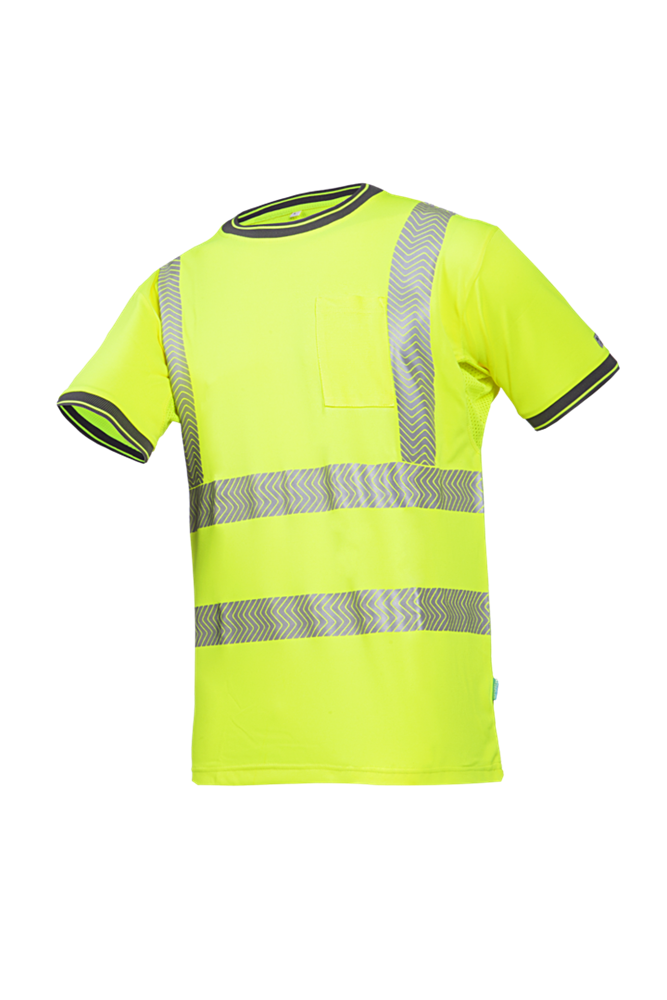 Sioen Hi-Vis T-shirt EN ISO 20471 Klasse 2, UPF 50+ Rotella Fluo Geel 3877A2MC1