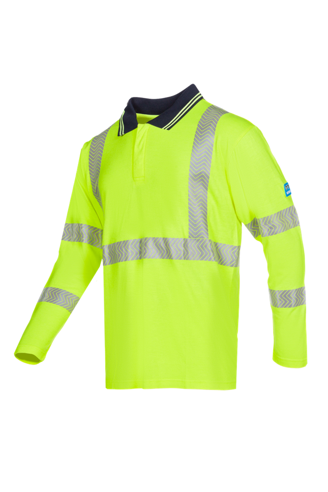 Sioen - Vlamvertragend Antistatisch High Visibility Poloshirt - Garat 539A - Fluo Geel - 539AA2MPI