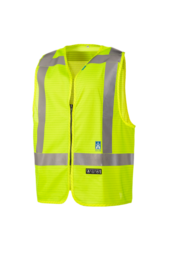 Sioen - Hi-Vis FR Antistatisch Vest - EN ISO 20471 Klasse 2, RWS - Sarvan 620A - Fluo Geel - 620AA2MF3