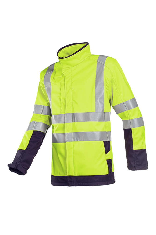 [3.75.96.331.02] Sioen Softshell Jas ARC Bescherming, Hoge Zichtbaarheid Playford Fluo Geel/Marine 9633N2TV4 (XS)