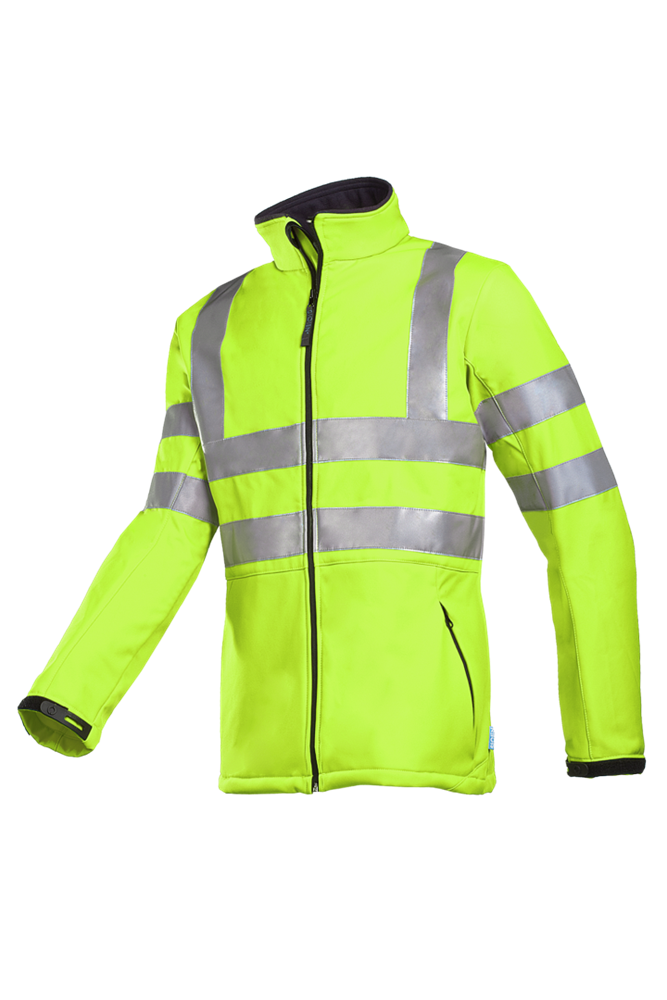 [3.75.98.333.03] Sioen - High-Visibility Softshell Jas - EN ISO 20471 Klasse 3, Koude- & Windbescherming - Genova - Fluo Geel - 9833A2TU2 (S)
