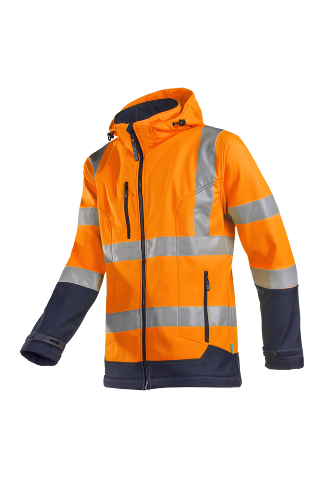 Sioen - High Visibility Softshell Jas - EN ISO 20471 Klasse 3, Water- & Winddicht - Fuller - Fluo Oranje/Marine - 9933A2TU1