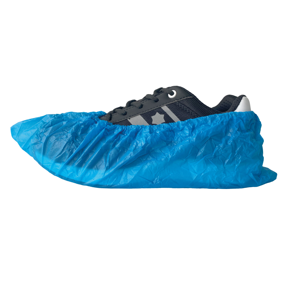 [5.09.50.155.00] PSP - Wegwerp overschoen - PE 55mu, Voedselgoedgekeurd - 50-155 - Blauw - 100 Stuks