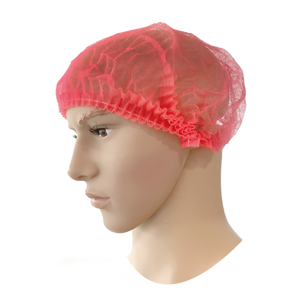 PSP - Wegwerp Haarkap - Voedsel Goedgekeurd, Voor Eenmalig Gebruik - Wokkel - Rood - 100 Stuks