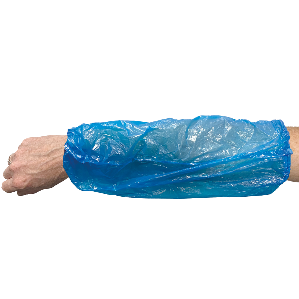PSP - Disposable PE Mouwen - Vloeistof- en Vuilbescherming - 65-115 - Blauw - 100 Stuks