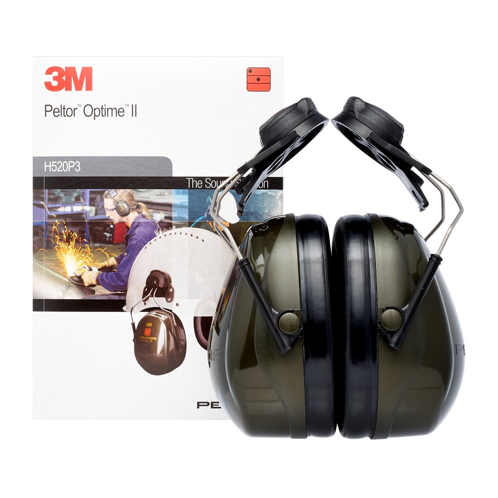 3M - Peltor Optime II - 31dB Geluidsreductie EN 352 - Helm gemonteerde oorkappen - Groen - H520P3E-410-GQ