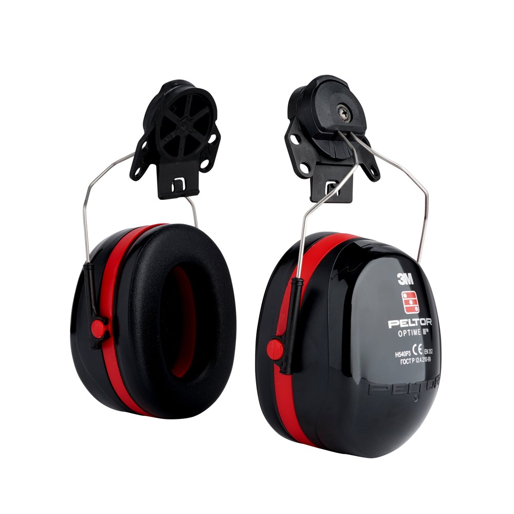 3M - Oorkappen - Hoge Geluidsreductie SNR 33dB - Peltor Optime III - Zwart/Rood - H540P3E-413-SV
