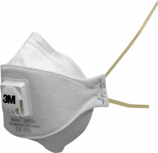 [1.21.15.931.20] 3M - Aura FFP1 Stofmasker met Ventiel - 9312+ - Gele Hoofdbanden