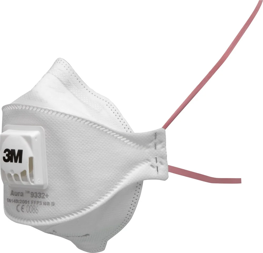 3M Aura Wegwerpstofmasker FFP3, Cool Flow Ventiel 9332+ Wit