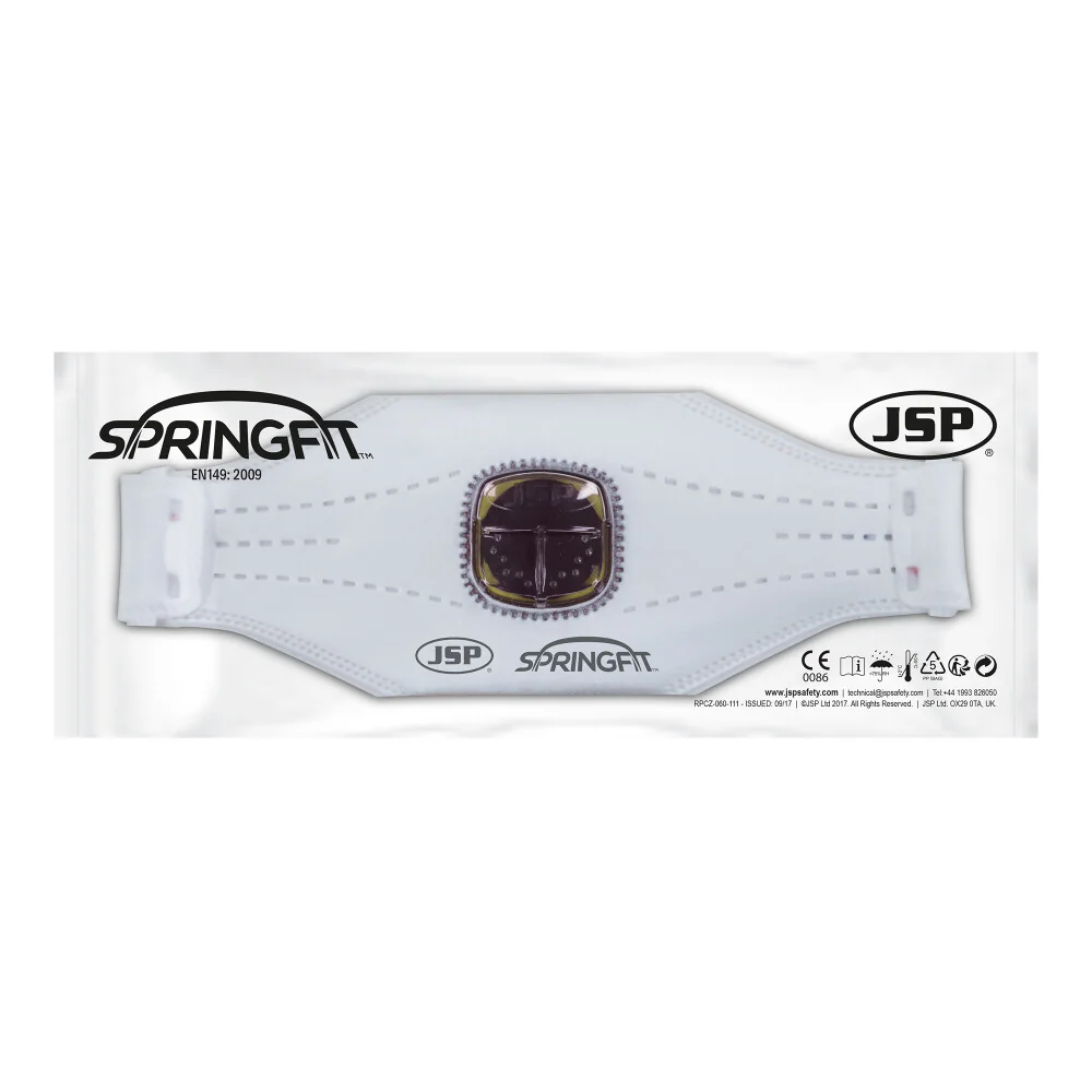 JSP - Wegwerpmasker - FFP2V Met Ventiel, Plat Opvouwbaar, Springfit Technologie - Springfit 425ML - BGA172-202-000