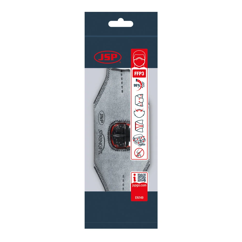JSP - Wegwerpmasker - FFP3V, Bescherming tegen lasrook - Springfit 436ML