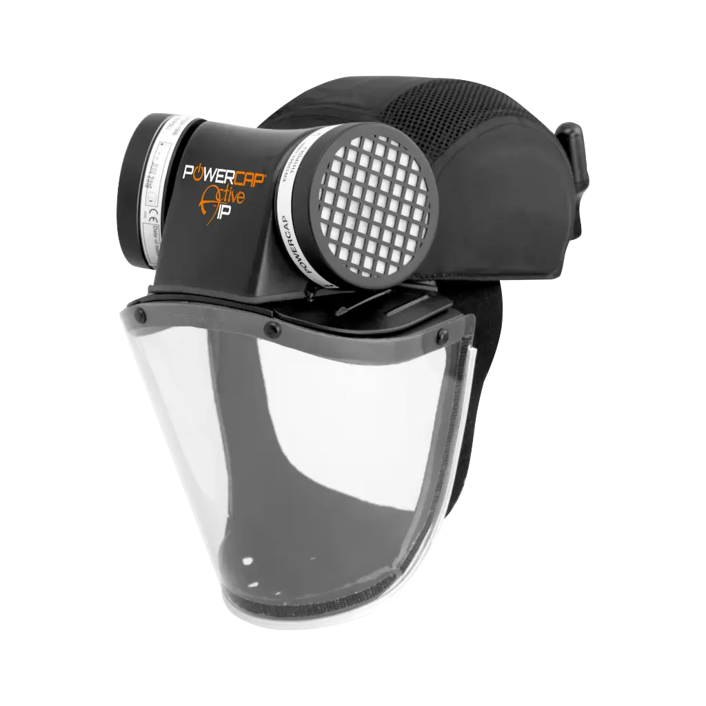 [1.31.50.602.10] JSP - Powered Air Respirator Bump Cap - TH1P & Impact Faceshield - Powercap Active IP 8hr - Zwart