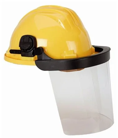 Climax - Gelaatsscherm met Helm - Hoge Impact Bescherming - 436 I - Helder Vizier, Gele Helm