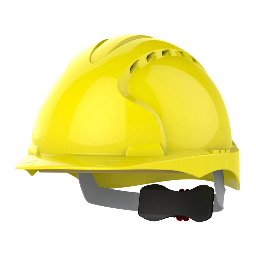 JSP EVO3 AJF170 geventileerde veiligheidshelm met draaiknop, geel
