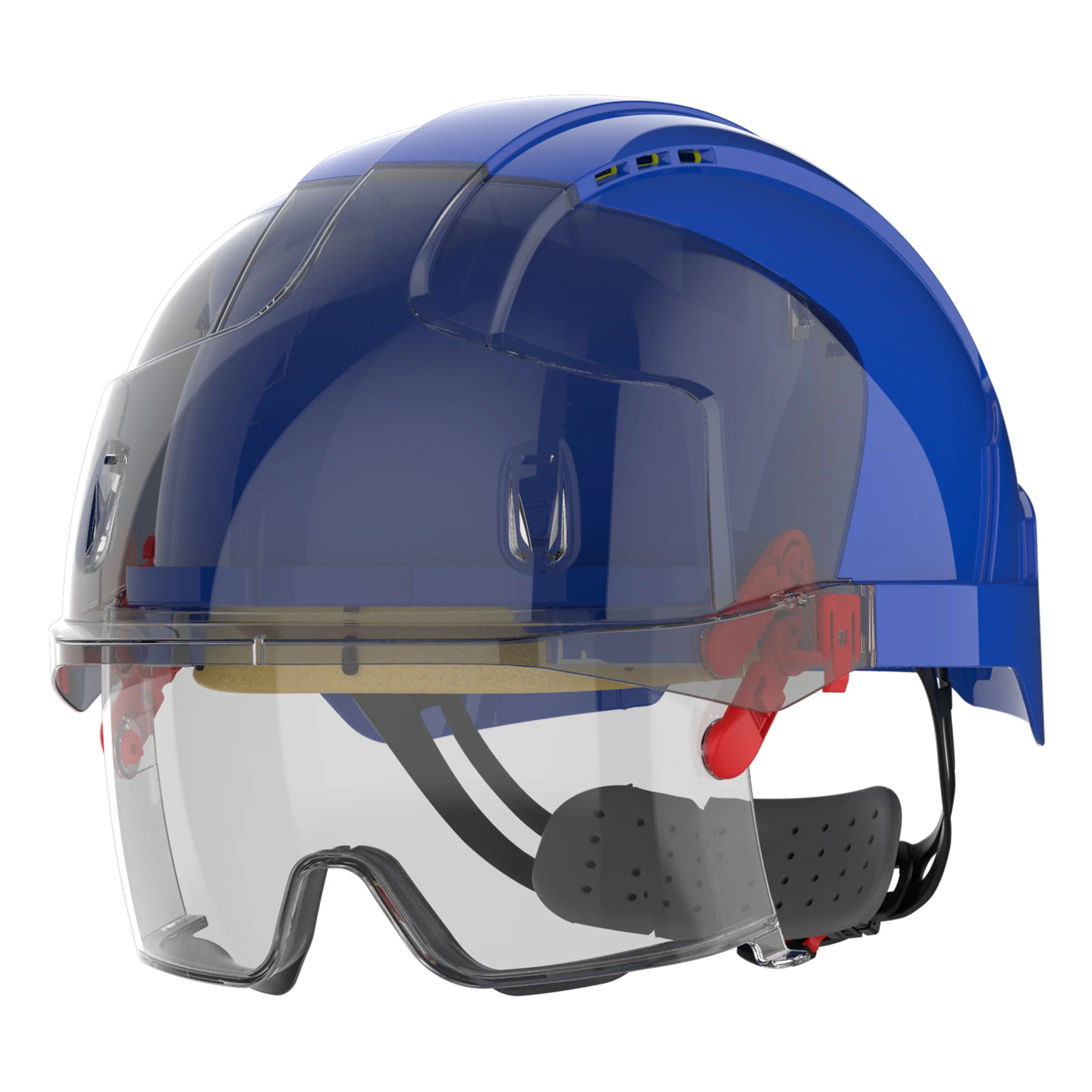 [7.31.15.172.65] JSP AMB170 EVO VISTAlens safety helmet, vented, blue/smoke