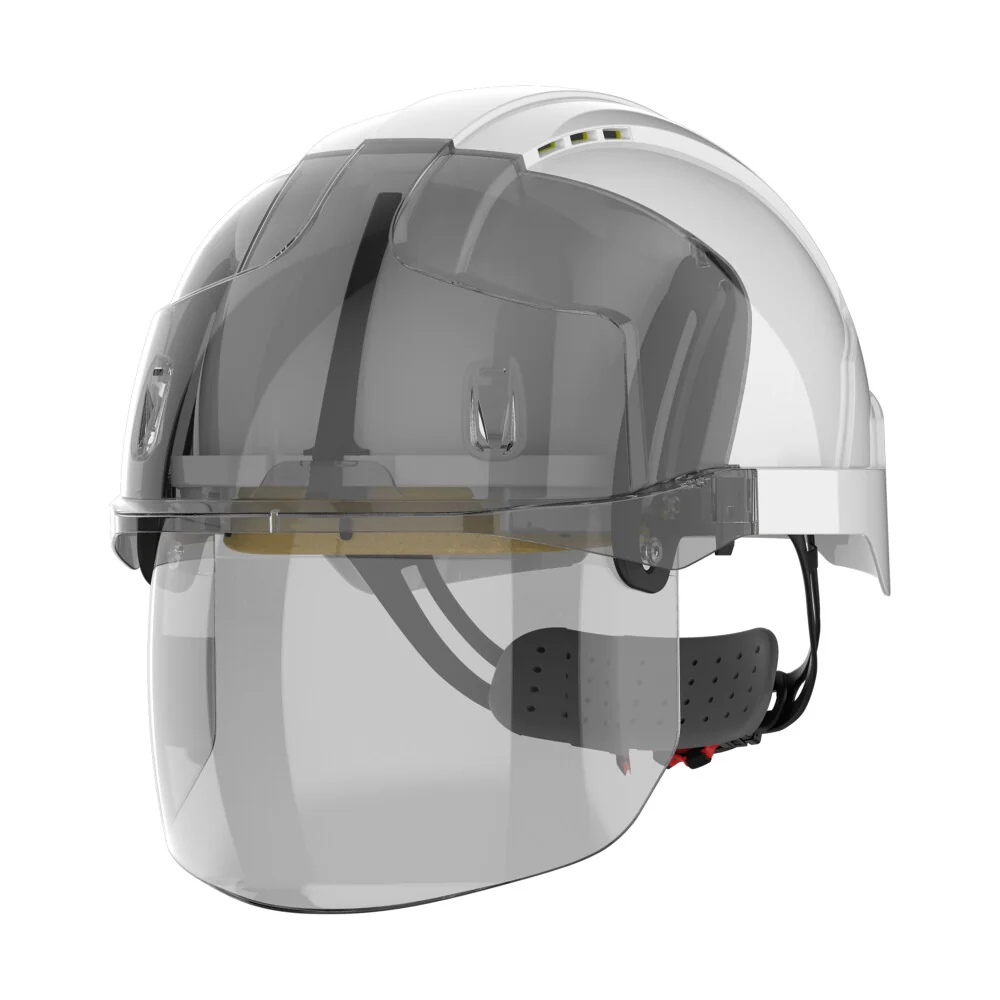 [7.31.15.174.50] JSP AMD170-005-F00 EVO VISTAshield helmet, vented, white/smoke