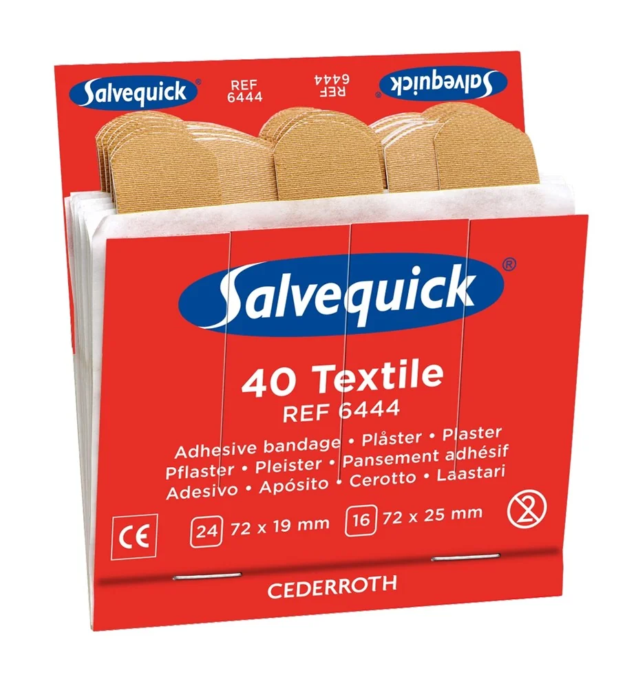 [9.95.43.350.40] Salvequick 6444 textielpleister navulling (6 x 40 pleisters)