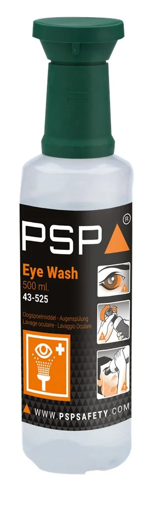 [9.95.43.525.50] PSP - Oogspoelfles - Voor Stof & Zouten, Neutraliseert Zuren & Hydroxiden - 43-525 - Helder