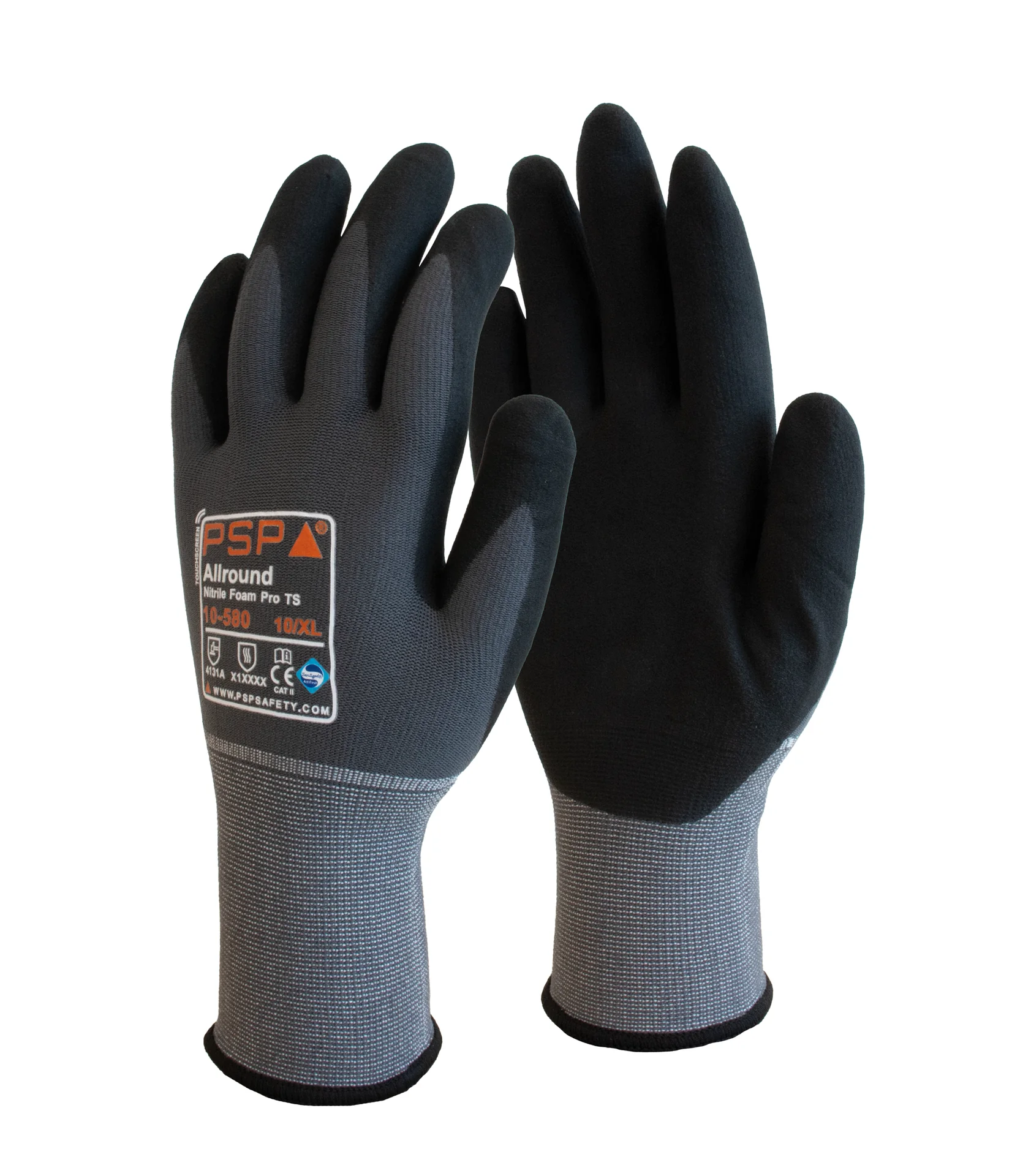 [2.02.10.580.06] PSP - Allround Beschermende Handschoenen - EN 388 4131A, EN 407 - 10-580 Pro TS PFT - Zwart (6)