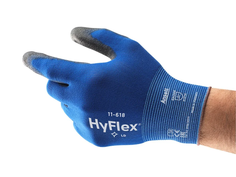 Ansell - Industriële Handschoenen - Tactiel & Vingervlug - HyFlex 11-618 - Zwart