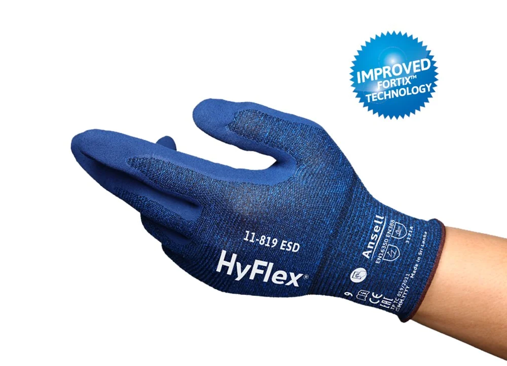 [2.25.11.819.06] Ansell HyFlex 11-819 ESD gloves (6)
