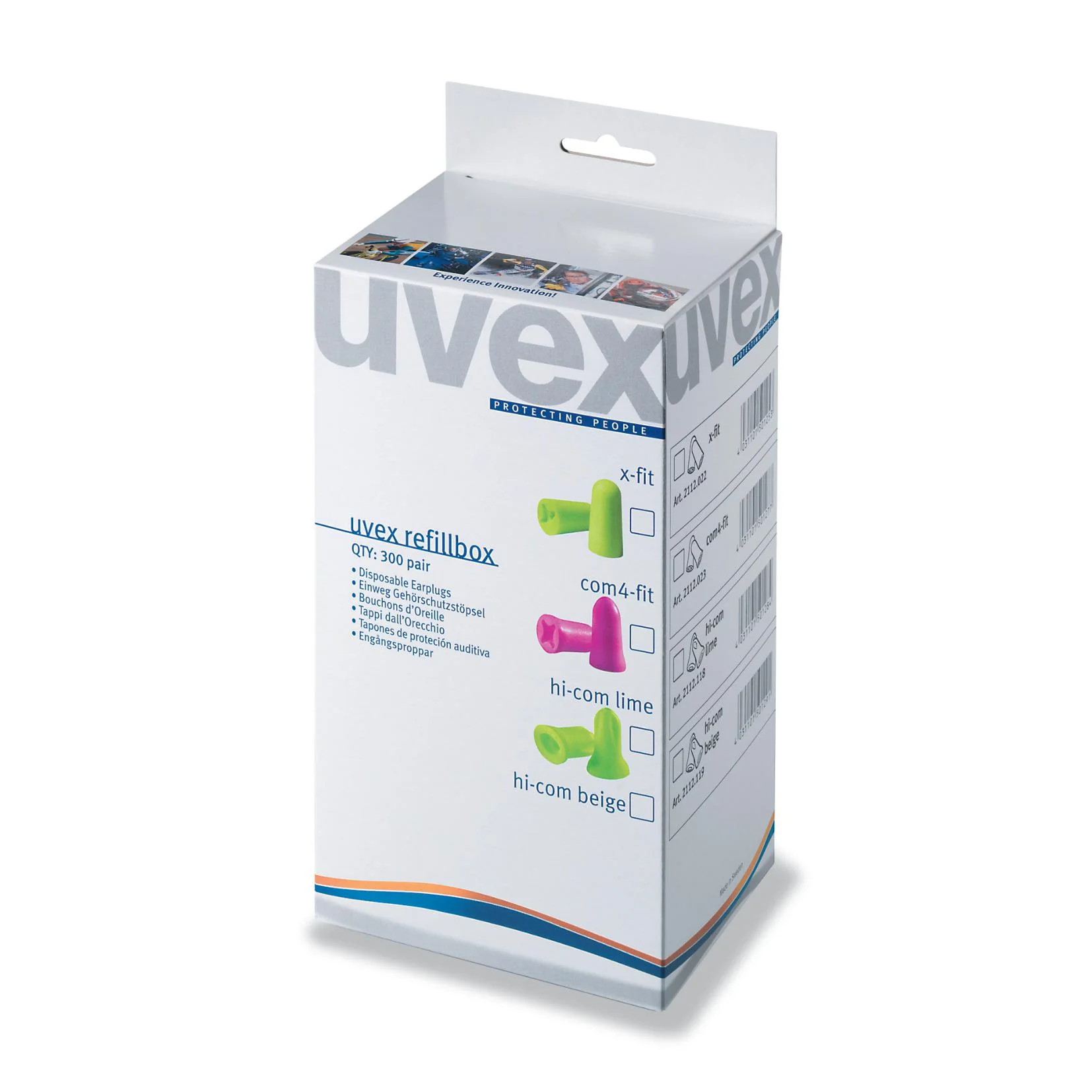 Uvex x-fit 2112022 wegwerpoordoppen, navuldoos met 300 paar