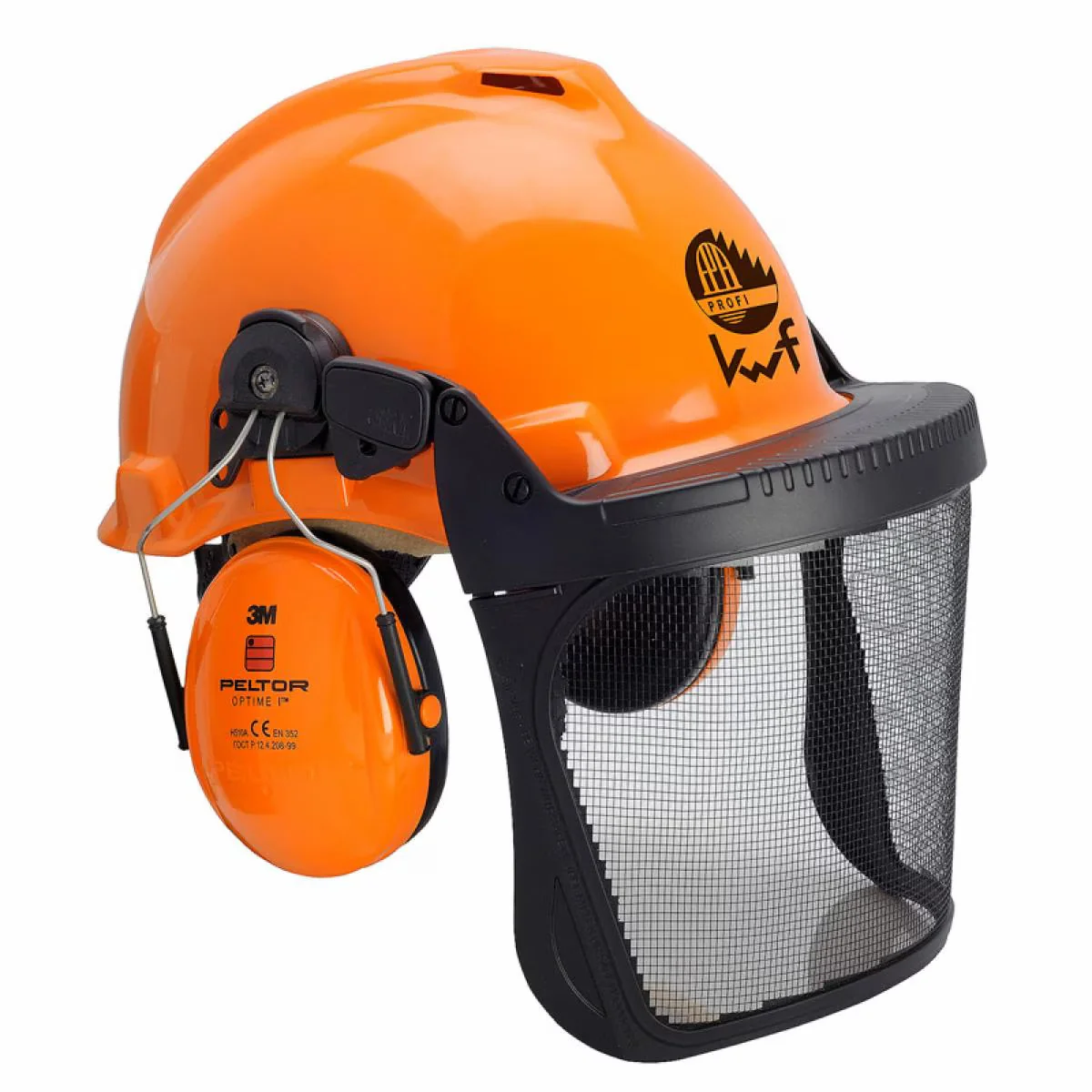 [7.21.15.331.50] 3M Forestry Combination FPA, G3000 Orange Safety Helmet, H31 muffs, FH1 holder and 5B mesh faceshield, G3000MOR31FH15B