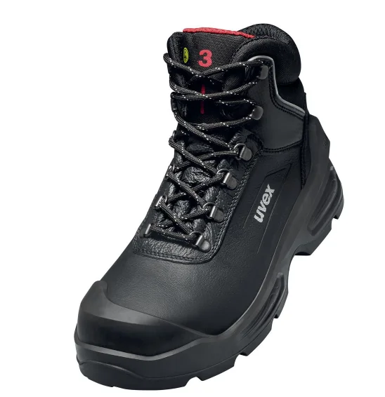 Uvex 3 quatro 68792 S3 Sicherheitsstiefel, schwarz, weite Passform