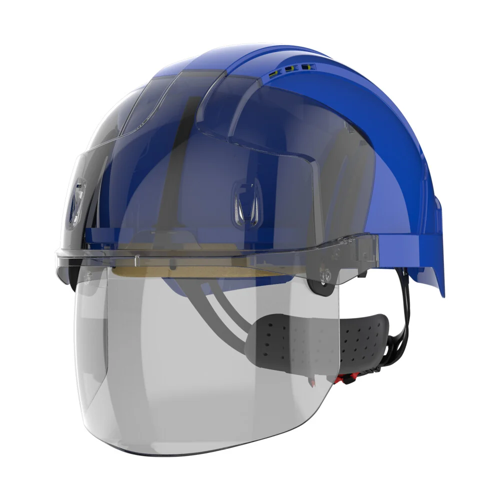 JSP AMD170-007-F00 EVO VISTAshield helm, geventileerd, blauw/rook