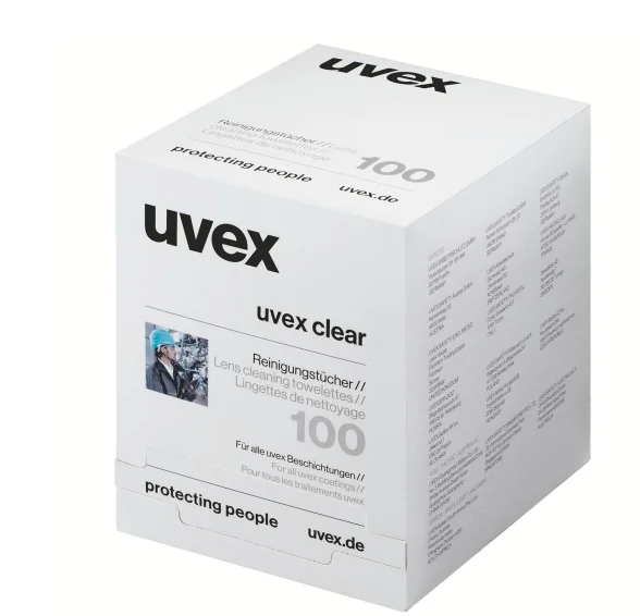 [7.22.99.630.05] uvex 9963005 lingettes nettoyantes pour lunettes, boîte de 100