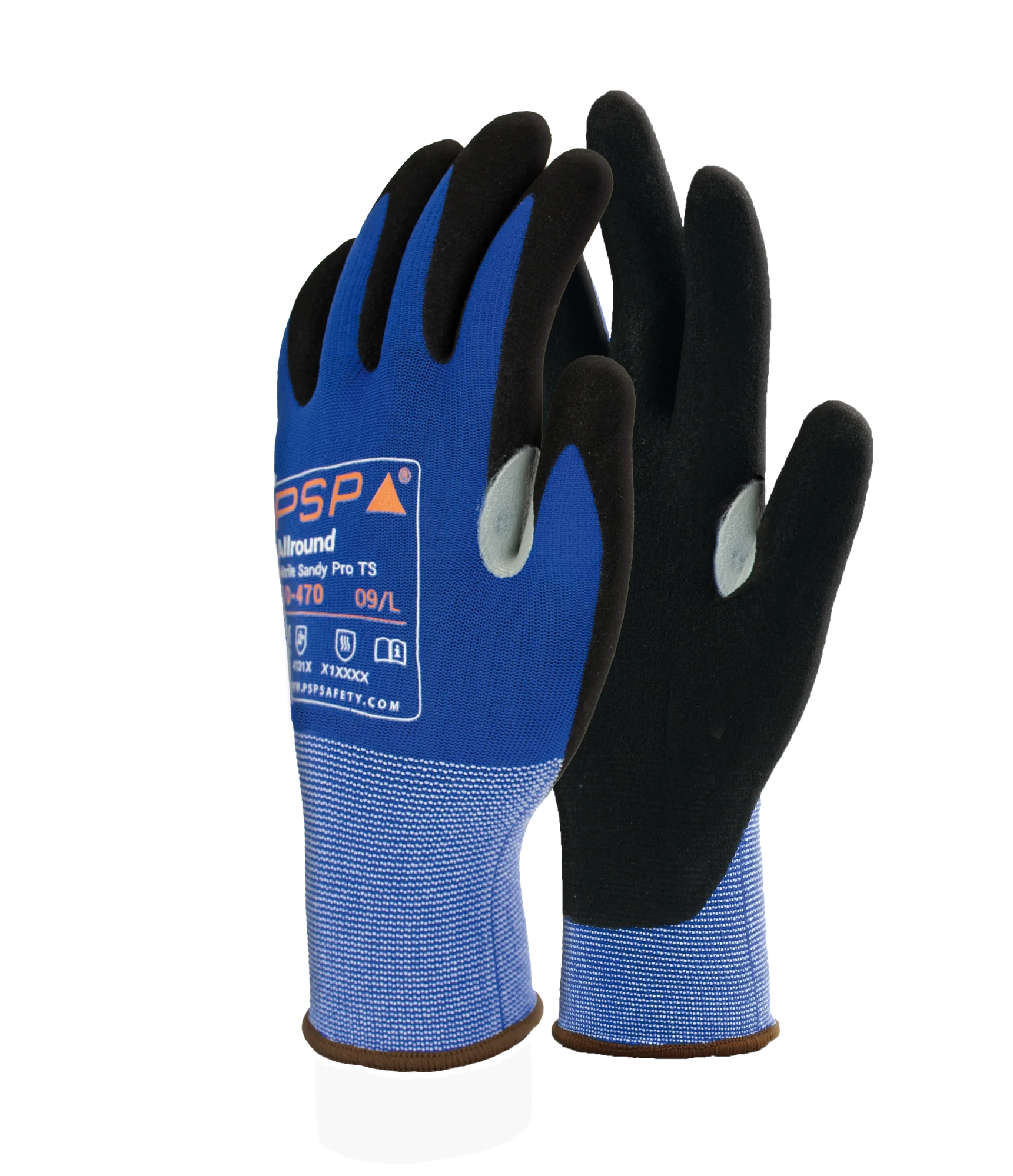 PSP 10-470 Allround Nitrile Sandy Pro TS werkhandschoenen, blauw/zwart