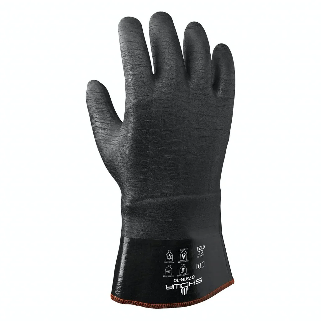 [2.42.06.781.10] SHOWA 6781R isolierter Neopren-Chemikalienschutzhandschuh schwarz