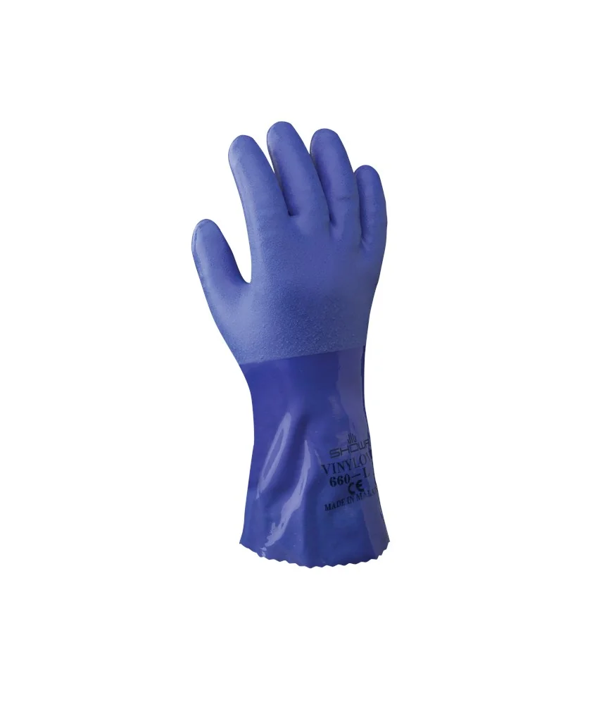 [2.42.30.660.08] SHOWA 660 PVC chemicalienhandschoen 30 cm blauw (8)