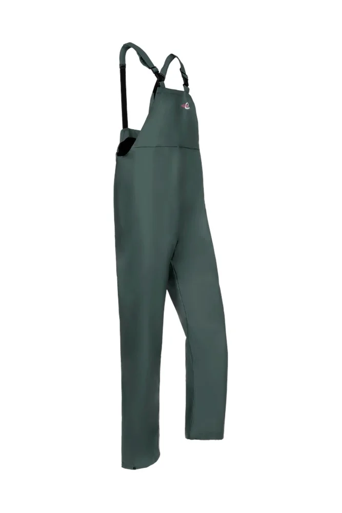 [3.75.46.001.03] Sioen 4600 Louisiana tear-resistant rain bib trousers, green/khaki (S)