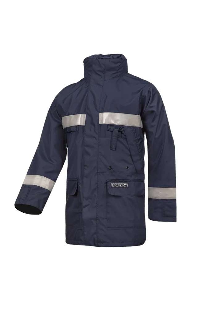 [3.75.30.851.02] Sioen 3085 Hasnon FR antistatic chemical rain parka, navy (XS)