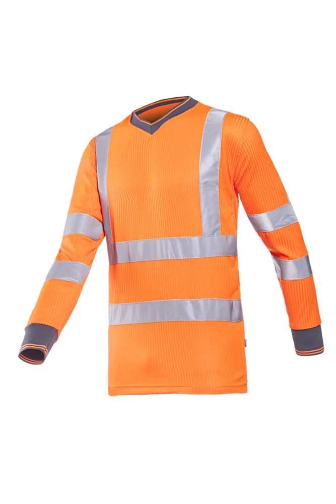 [3.75.38.901.03] Sioen 3890 Bresso class 3 hi-vis long-sleeve shirt, orange (S)