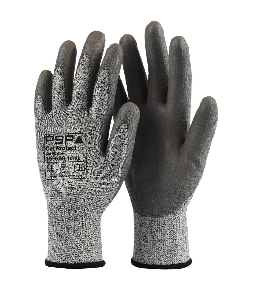 PSP - Snijbestendige handschoenen - Snijweerstand niveau D - 15-600 - Grijs